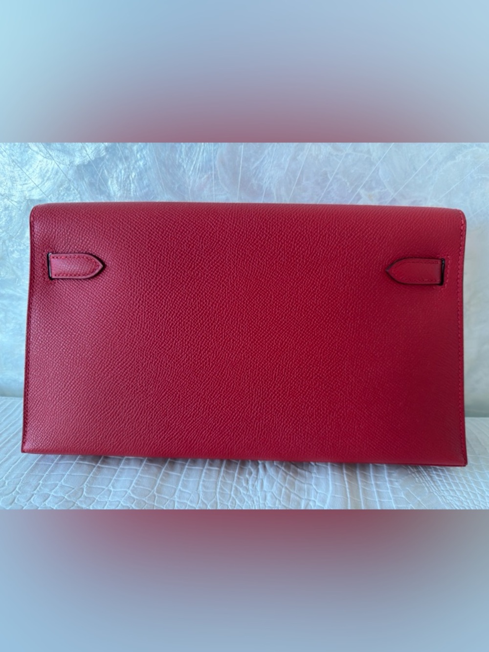 Hermès mini Kelly Elan Red Epsom Gold Hardware Clutch Crossbody Full Set New - Picture 5 of 17